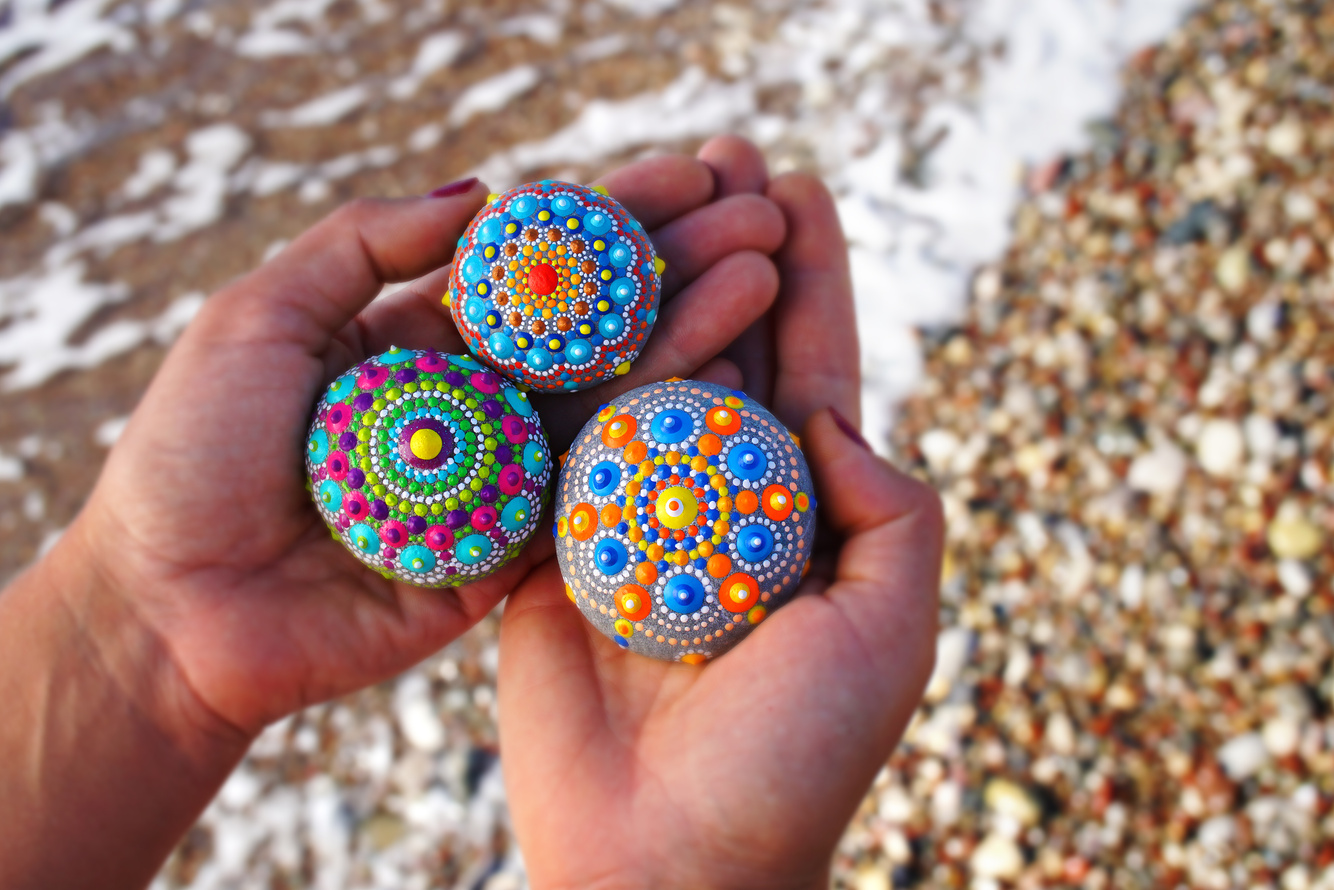 Beautiful hand painted mandala rocks